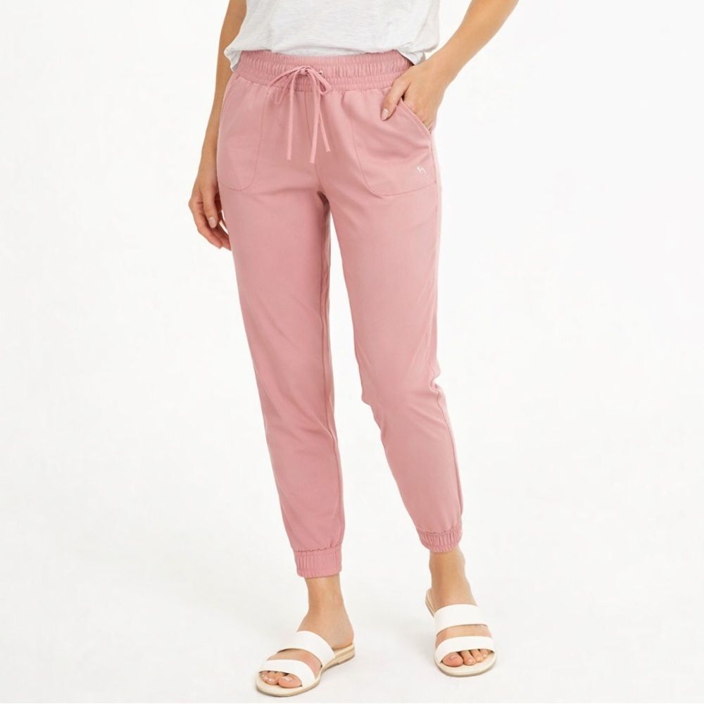 Albion Destination Jogger Pants Pink Petite Small Elastic Waist Athleisure Nylon